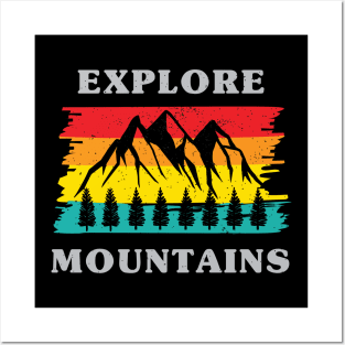 explore mountains vintage Posters and Art